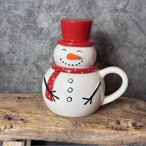 Boston Warehouse Trading Corp Lidded Snowman Coffee Mug